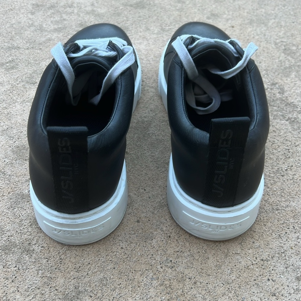J/Slides NYC Noca Black Leather Platform Women's Sneakers Size 8.5 - Picture 4 of 10
